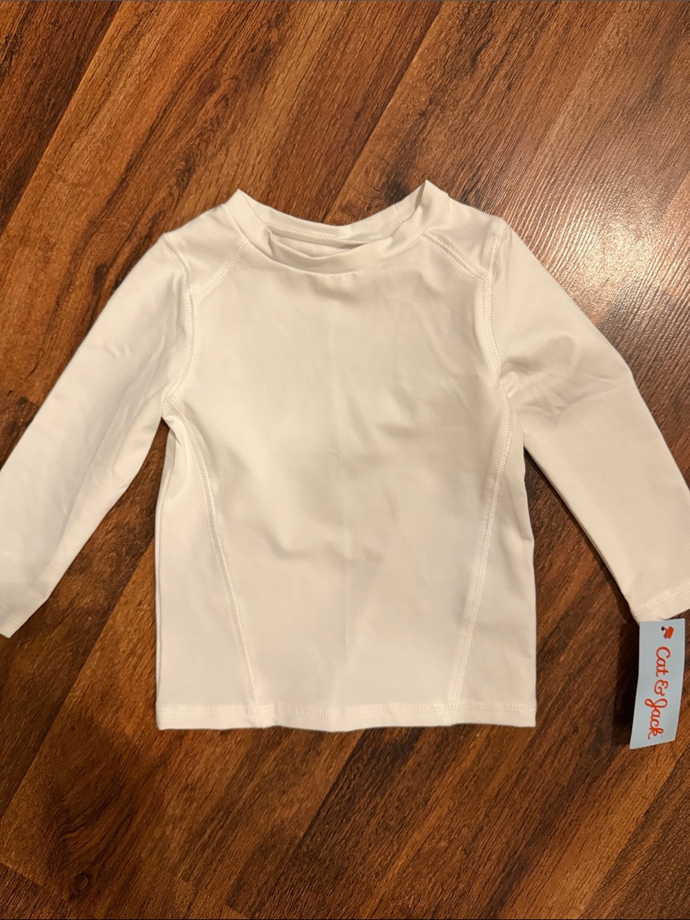 Cat & Jack White Long Sleeve Crew Neck Kids Shirt